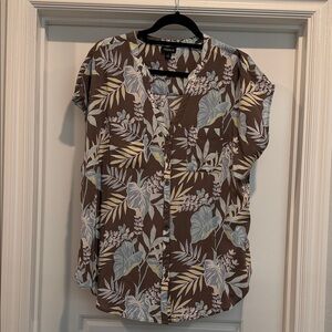Torrid Brown Floral Blouse